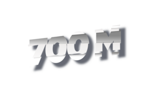 700 million subscribers celebration greeting Number with cutting design png