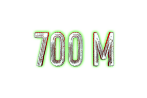 700 million subscribers celebration greeting Number with waves design png