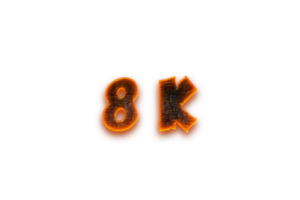 8 K subscribers celebration greeting Number with coal design png