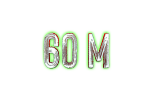 60 million subscribers celebration greeting Number with horror design png