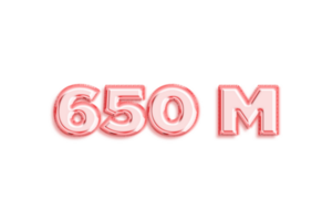 650 millón suscriptores celebracion saludo número con Rosa oro diseño png