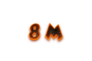 8 million subscribers celebration greeting Number with coal design png