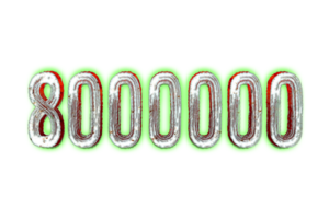 8000000 subscribers celebration greeting Number with horror design png