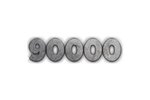 90000 subscribers celebration greeting Number with concrete design png