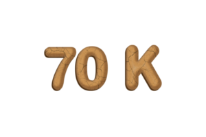 70 k suscriptores celebracion saludo número con barro diseño png