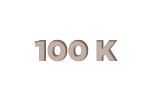 100 k subscribers celebration greeting Number with engrave design png