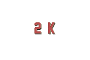 2 k subscribers celebration greeting Number with retro design png