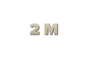 2 million subscribers celebration greeting Number with card board 2 design png