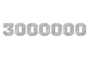 3000000 subscribers celebration greeting Number with pencil sketch design png