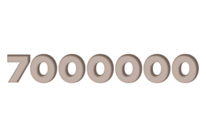 7000000 subscribers celebration greeting Number with engrave design png