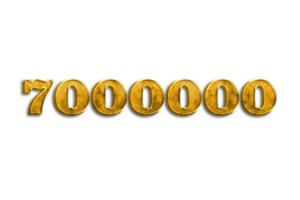 7000000 subscribers celebration greeting Number with golden design png