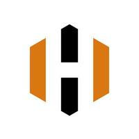 h hexágono logo vector diseño ilustración