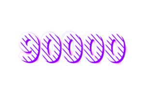 90000 subscribers celebration greeting Number with stripe design png