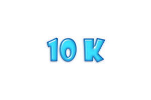 10 k subscribers celebration greeting Number with red embossed design png