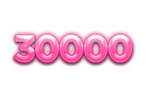 30000 subscribers celebration greeting Number with stripe design png