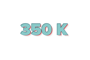 350 k subscribers celebration greeting Number with unique design png