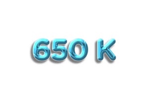 650 k suscriptores celebracion saludo número con el plastico diseño png