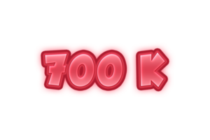 700 k subscribers celebration greeting Number with red embossed design png