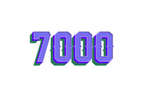 7000 suscriptores celebracion saludo número con Clásico diseño png