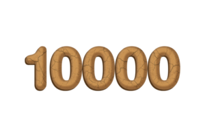 10000 subscribers celebration greeting Number with mud design png