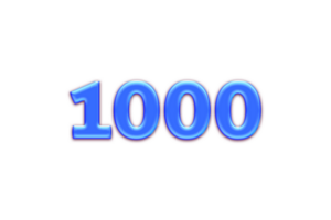 1000 abonnees viering groet aantal met blauw glans ontwerp png