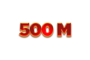 500 miljon prenumeranter firande hälsning siffra med fruktig design png
