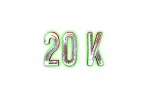 20 k abonnees viering groet aantal met verschrikking ontwerp png