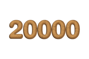 20000 subscribers celebration greeting Number with mud design png