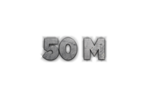 50 million subscribers celebration greeting Number with concrete design png