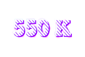 550 k subscribers celebration greeting Number with stripe design png