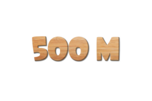 500 million subscribers celebration greeting Number with wood design png