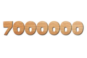 7000000 iscritti celebrazione saluto numero con legna design png