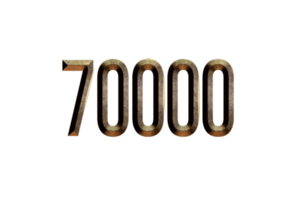 70000 subscribers celebration greeting Number with historical design png