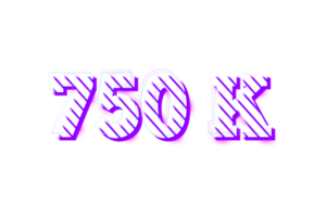 750 k suscriptores celebracion saludo número con raya diseño png
