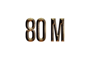 80 million subscribers celebration greeting Number with historical design png