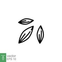 Spice cumin icon. Simple outline style. Caraway, seed, spicy taste, organic, natural concept. Thin line symbol. Vector symbol illustration isolated on white background. EPS 10.