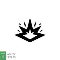 Explosion icon. Simple solid style. Blast, dynamite, fire, spark, demolition, explosive concept. Black silhouette, glyph symbol. Vector symbol illustration isolated on white background. EPS 10.