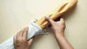 overhead view of fresh bagel bread video