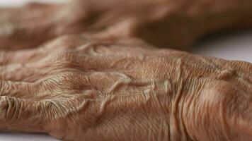 Senior woman touching her hand video