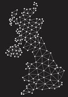 Vector low polygonal United Kingdom map.