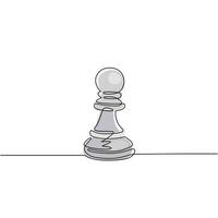 logotipo de peón de ajedrez de dibujo de una sola línea aislado sobre fondo blanco. logotipo de ajedrez para sitio web, aplicación y presentación impresa. concepto de arte creativo, eps 10. ilustración de vector de diseño de dibujo de línea continua