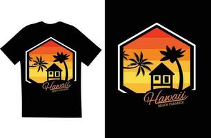 Hawaii beach tshirt design vector file