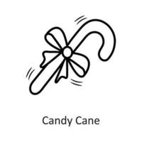 Candy Cane vector outline Icon Design illustration. New Year Symbol on White background EPS 10 File