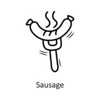 Sausage vector outline Icon Design illustration. New Year Symbol on White background EPS 10 File