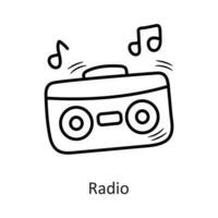 radio vector contorno icono diseño ilustración. nuevo año símbolo en blanco antecedentes eps 10 archivo