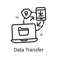 datos transferir vector contorno icono diseño ilustración. seguridad símbolo en blanco antecedentes eps 10 archivo