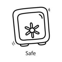 Safe vector outline Icon Design illustration. Security Symbol on White background EPS 10 File