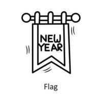 Flag vector outline Icon Design illustration. New Year Symbol on White background EPS 10 File