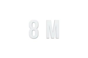 8 million subscribers celebration greeting Number with minimal design png