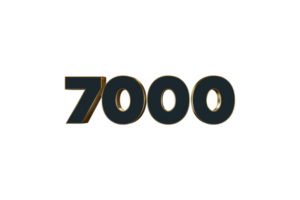 7000 suscriptores celebracion saludo número con lujo diseño png